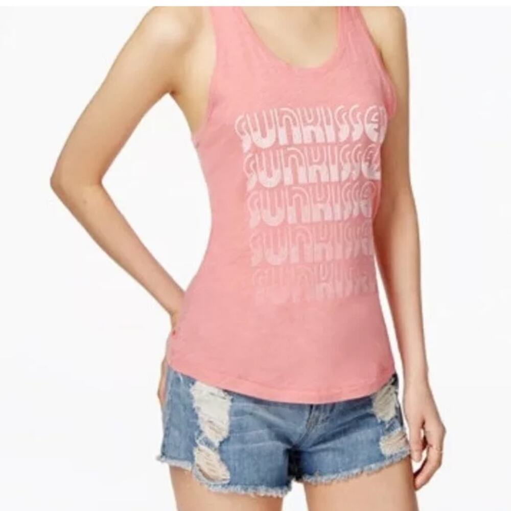 Junk Food Pink SUN KISSED Tank Pink/White Top